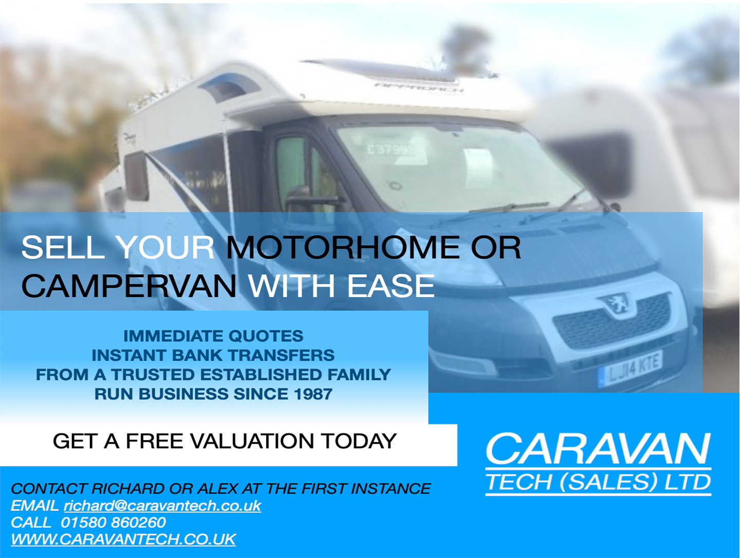 Website advert for Caravan Tech Services
