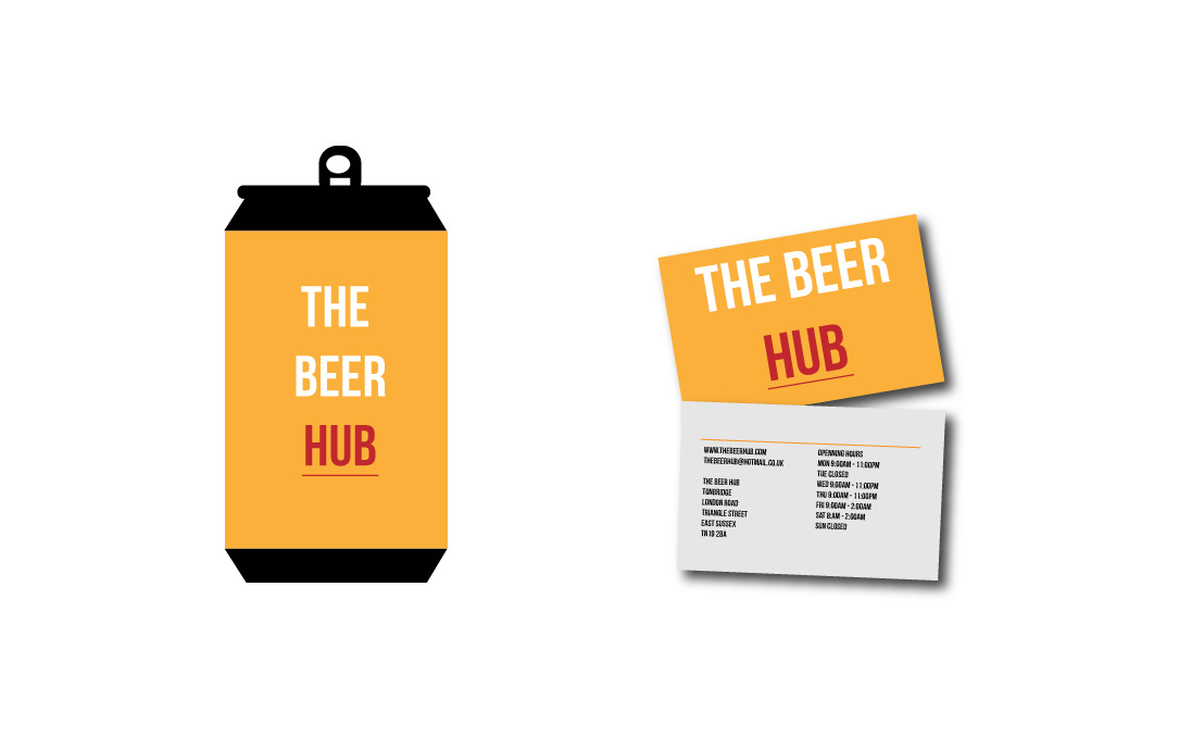 Logo and business card for The Beer Hub